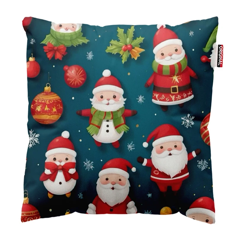 کوسن پاد آفرین طرح برف زمستون کریسمس کد 2631 سایز 40*40 سانتی متر