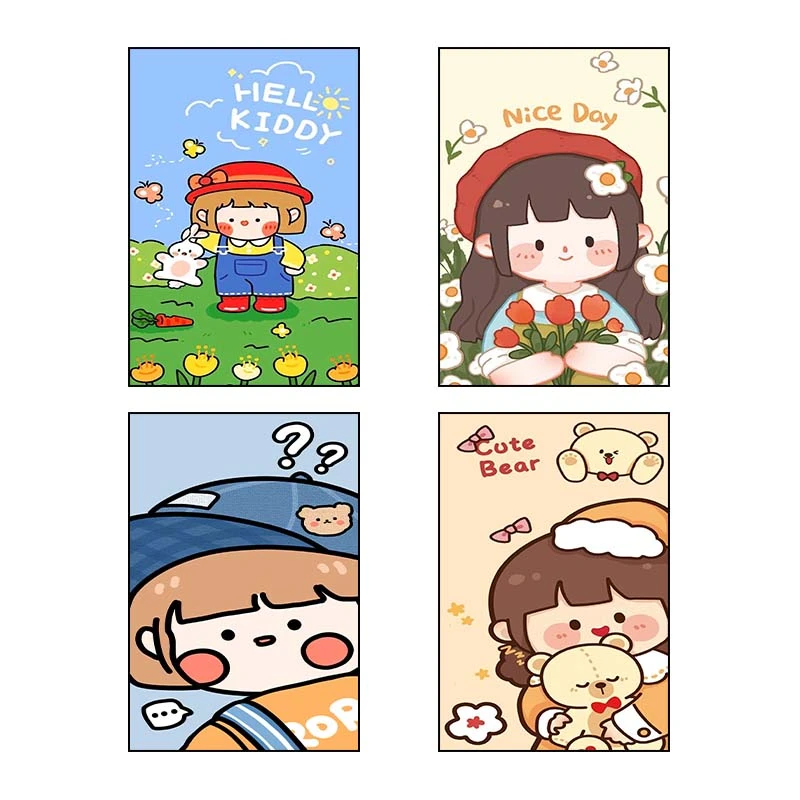 تابلو شاسي کارنيکا طرح دختر خندون Smiling Girl کد 88086 مجموعه 4 عددی