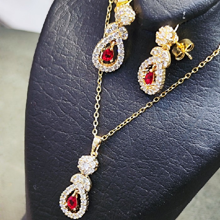 نیم ست زنانه مدل سنگ یاقوت کد 4150 نیم ست زنانه مدل سنگ یاقوت کد 4150