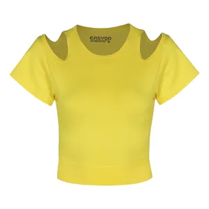 کراپ‌ تی‌شرت آستین کوتاه زنانه ایزی دو مدل 3843059879