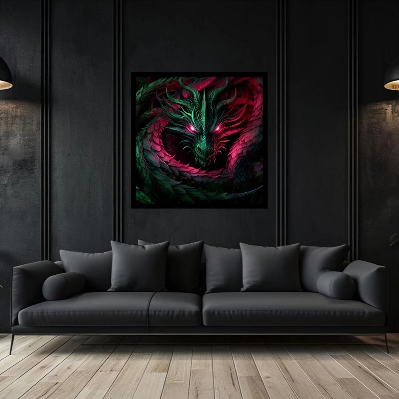 تابلو بکلیت طرح اکشن هنر دیجیتال اژدها مدل B-bu2772