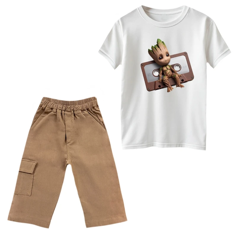 ست تی‌شرت و شلوارک پسرانه مدل گروت کد 5