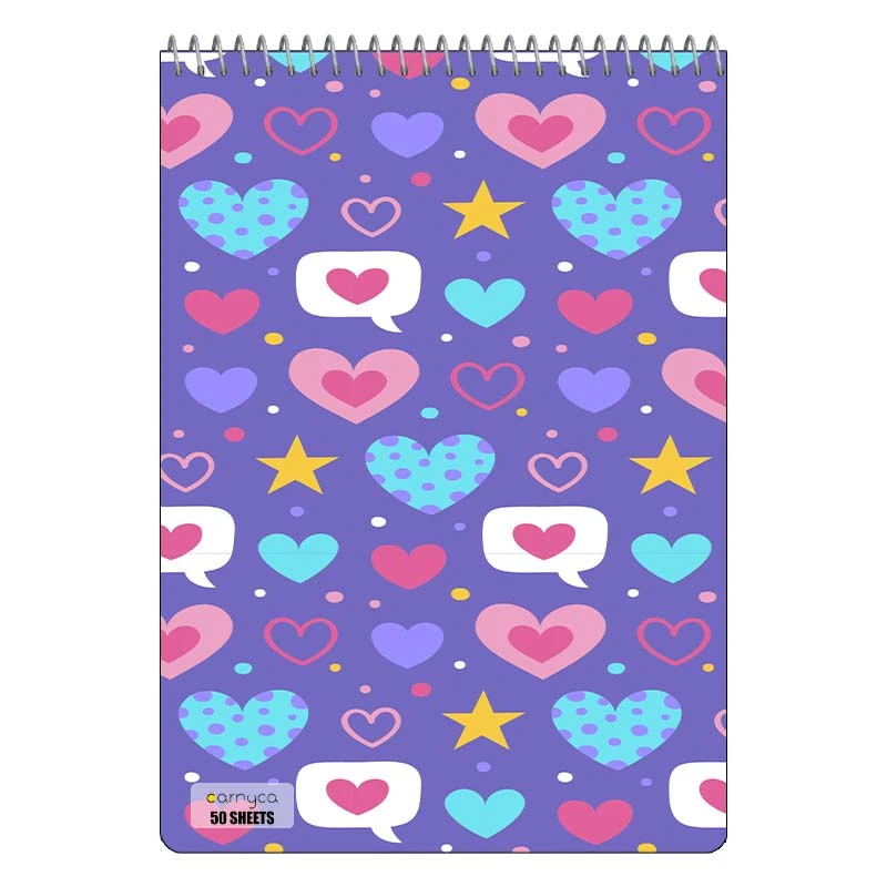 دفتر نقاشی 50 برگ سیمی کارنیکا طرح پترن عشق Love Pattern کد 47180