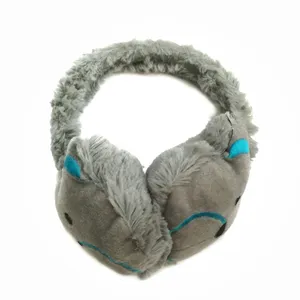 گوش گیر زمستانی بچگانه مدل خرسی رنگ طوسی