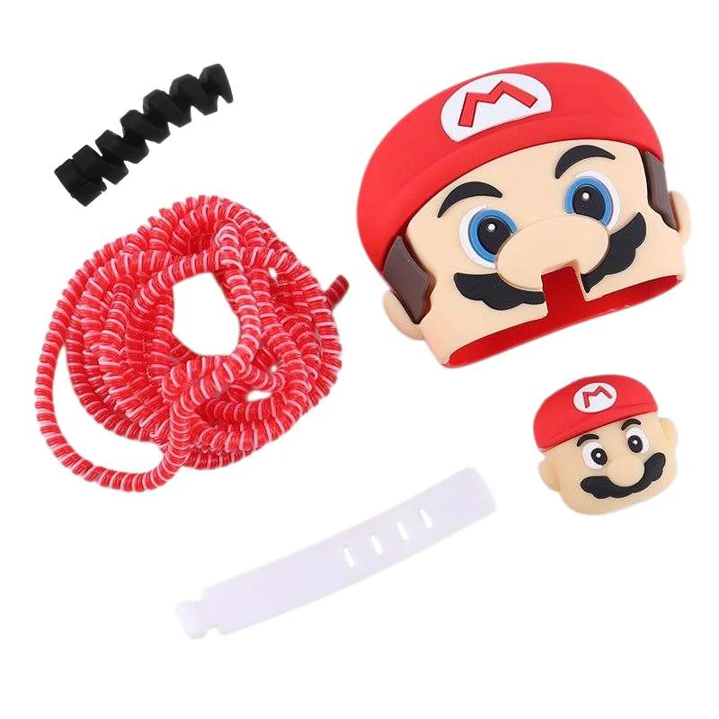 محافظ کابل شارژر دیواری طرح ماریو مدل Mar33 مناسب برای شارژر سامسونگ 25 وات بسته 5 عددی 