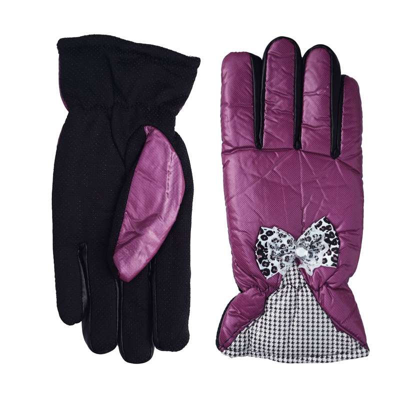 دستکش زنانه مدل pa8545  رنگ بادمجونی