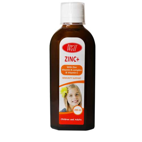 شربت زینک پلاس استارول حجم 200 میلی لیتر