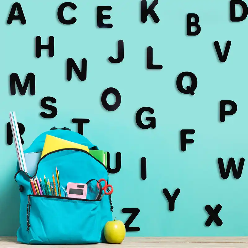 استیکر برجسته چوبی طرح حروف کد 4097 بسته 26 عددی