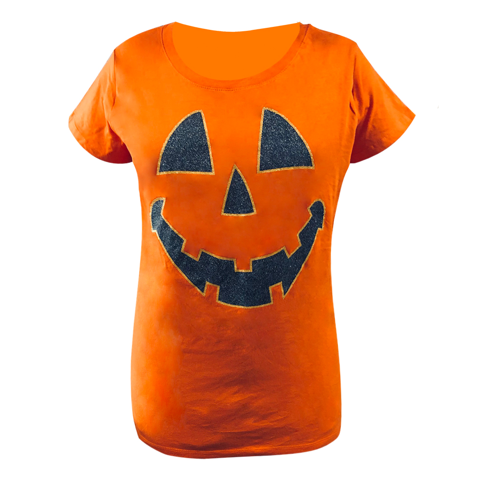 تی شرت آستین کوتاه دخترانه مدل هالووین کد X-136