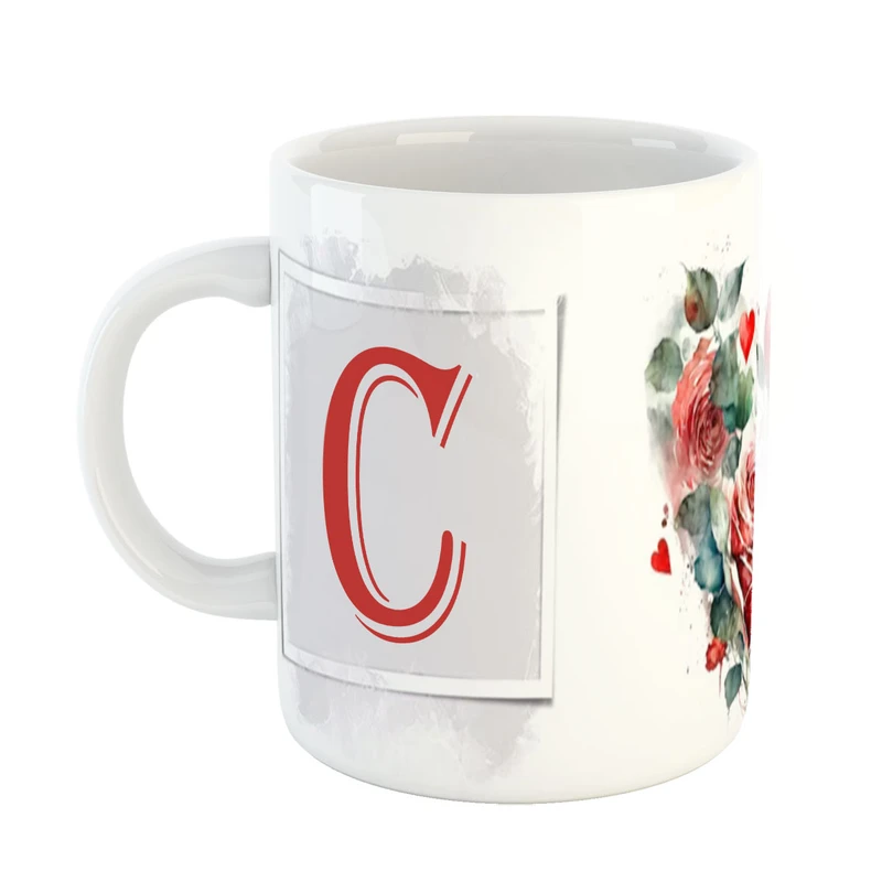 ماگ پاد افرین مدل گل طرح حرف C کد 5