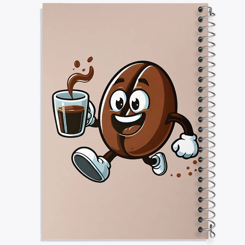 دفتر ژورنال نویسی 50 برگ خندالو مدل نقطه ای طرح دانه ی قهوه بامزه کد F8172