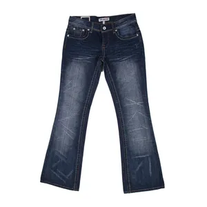 شلوار جین زنانه مدل دمپا گشاد کد تک 156