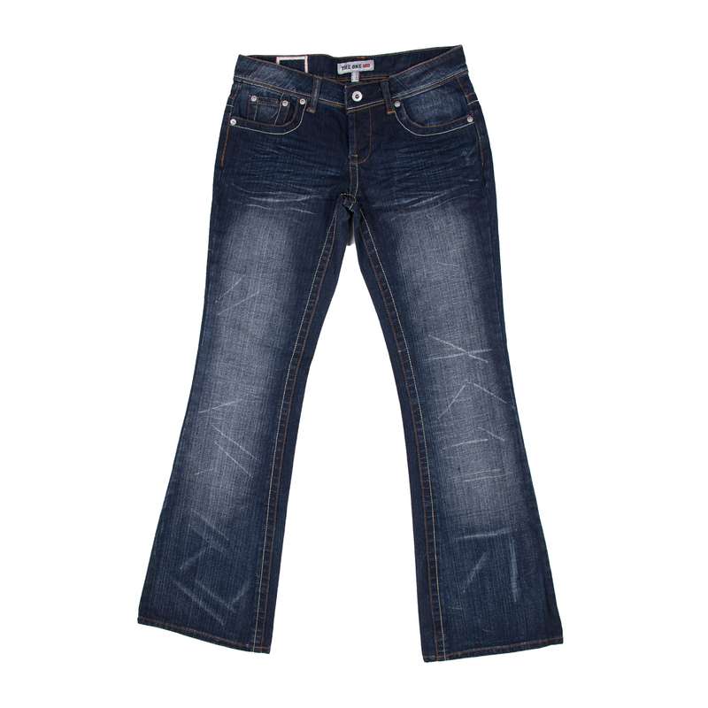 شلوار جین زنانه مدل دمپا گشاد کد تک 156