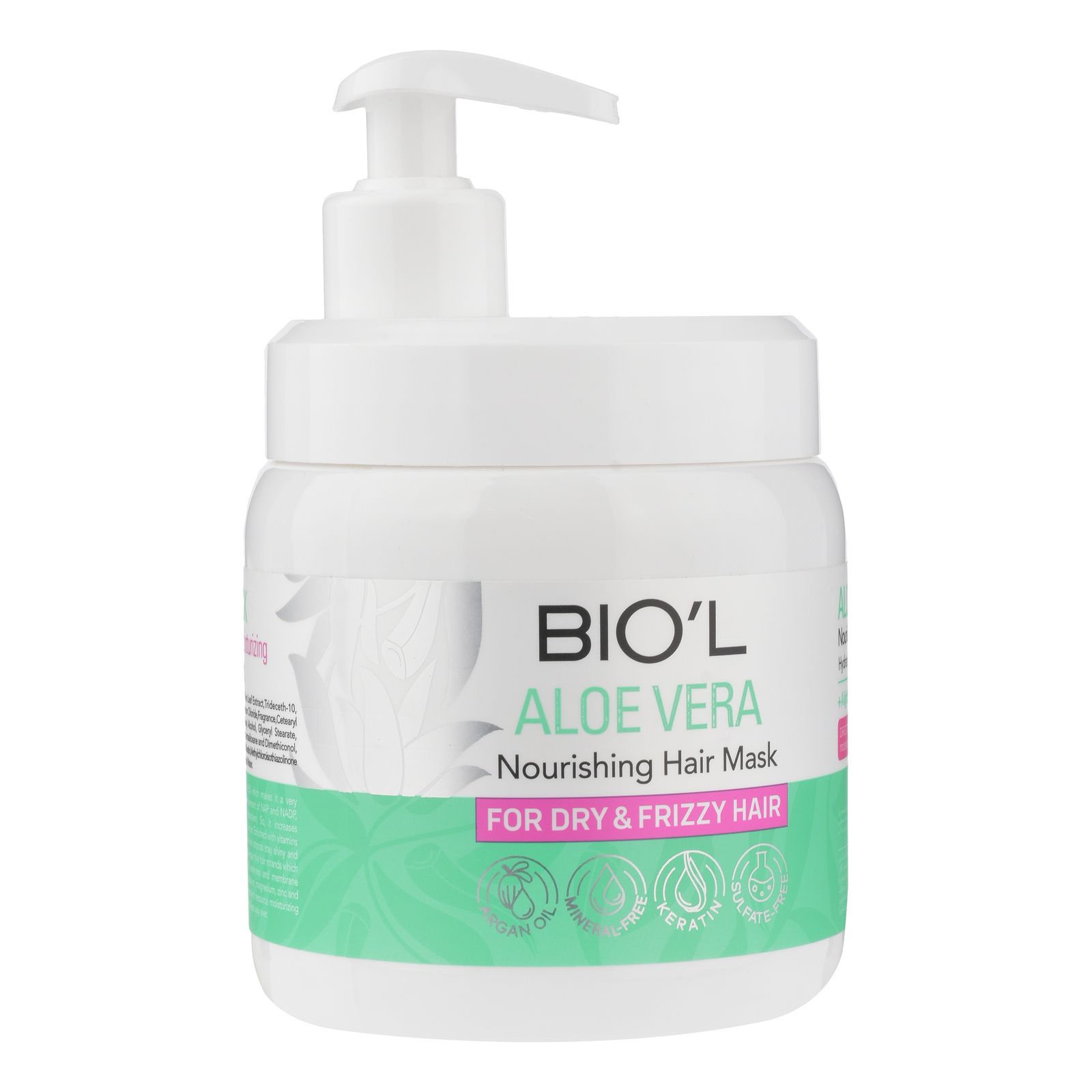 ماسک ترمیم کننده مو با آبکشی بیول مدل AloeVera مناسب برای موهای خشک و وزدار حجم 500 میلی لیتر -  - 1