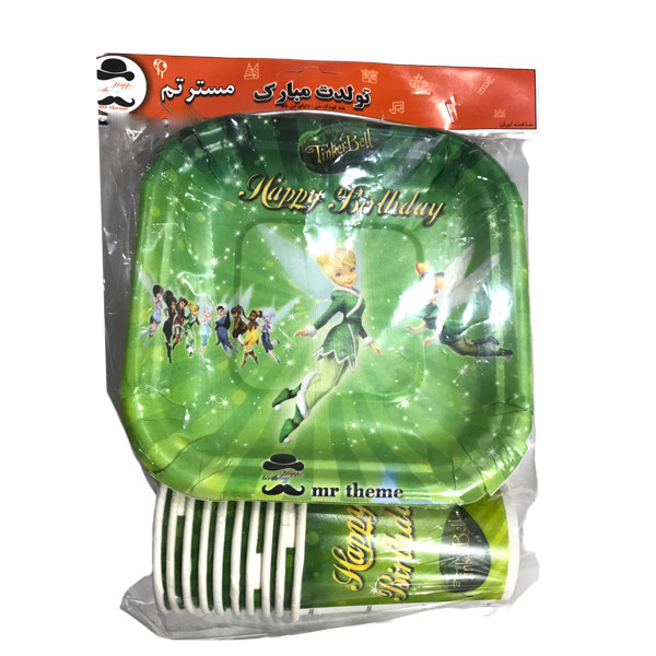 پیش دستی و لیوان یکبار مصرف مستر تم مدل تینکربل راز بالها بسته 20 عددی پیش دستی و لیوان یکبار مصرف مستر تم مدل تینکربل راز بالها بسته 20 عددی