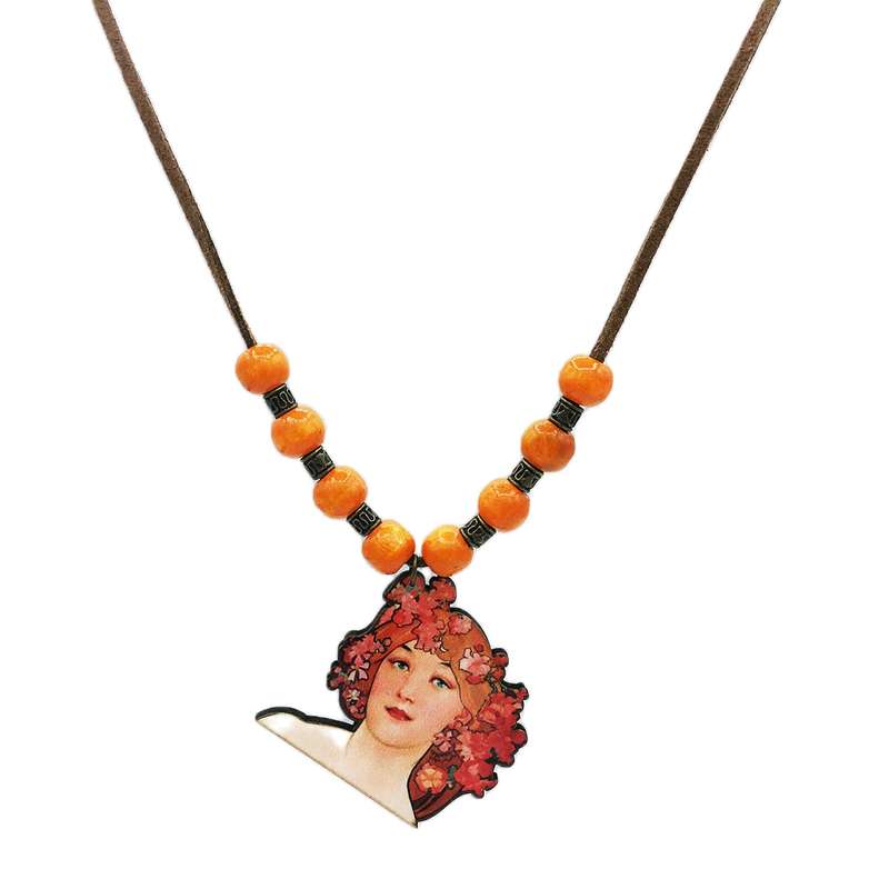 گردنبند دخترانه مدل آلفونس موخا کد g013