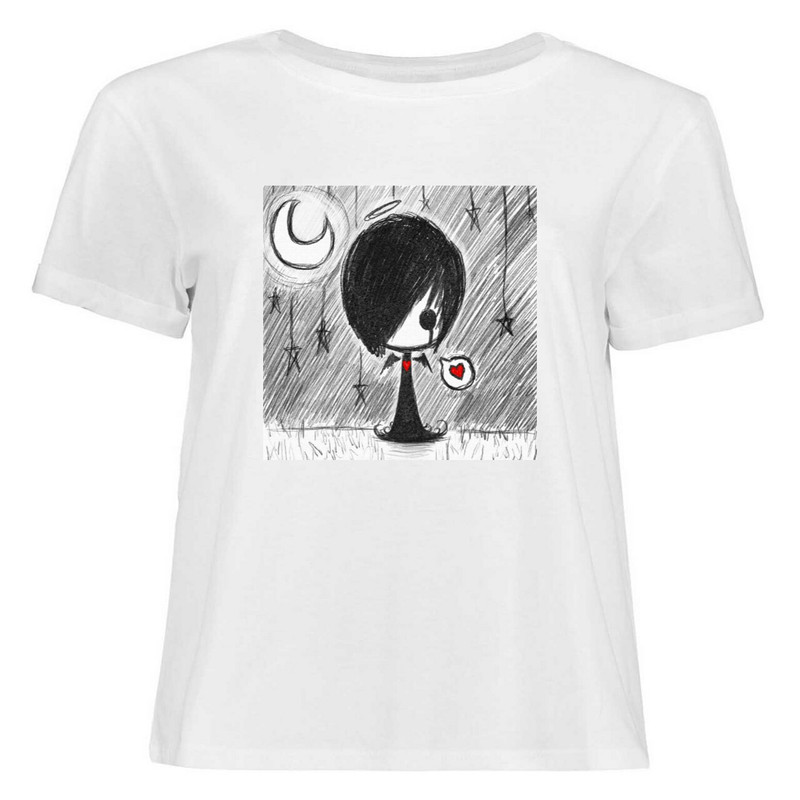 تی شرت آستین کوتاه زنانه طرح ایمو رنگسفید