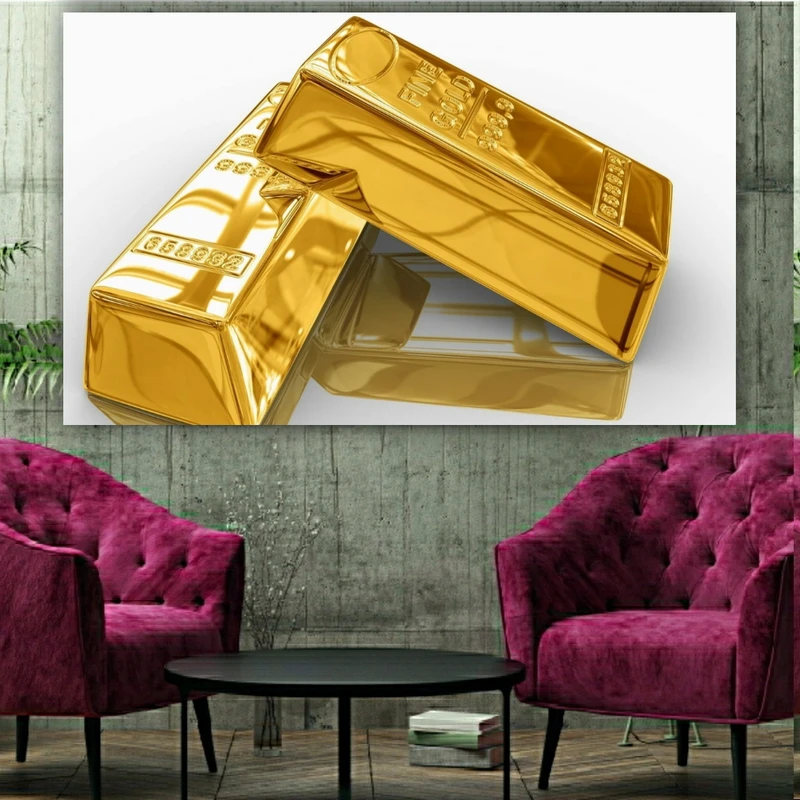  تابلو بوم طرح شمش طلا مدل SDB525