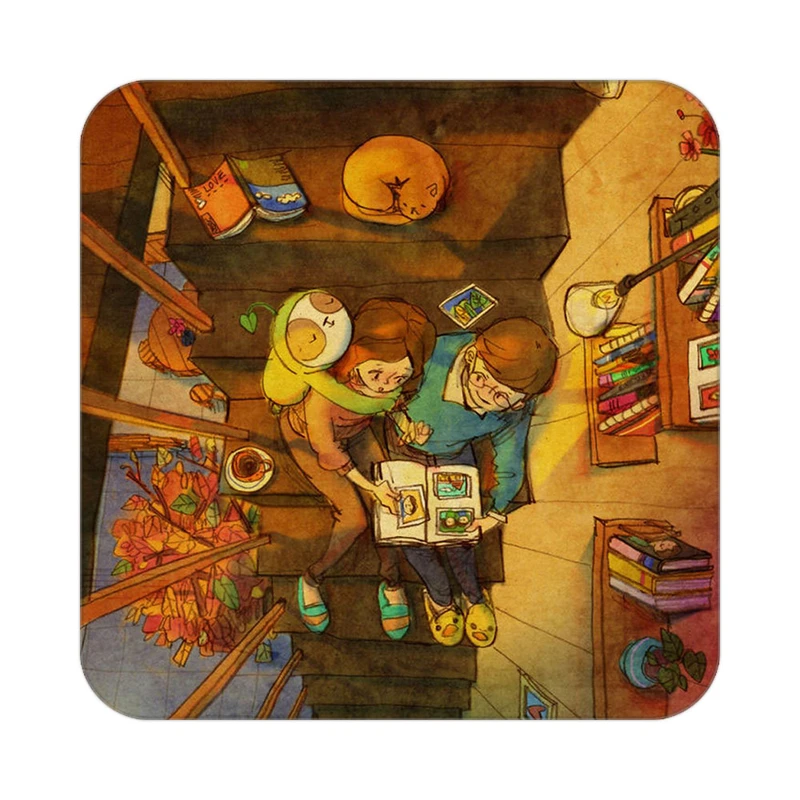 زیر لیوانی کاکتی طرح عاشقانه مدل mg10101