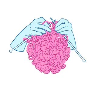 استیکر لپ تاپ طرح Knitting A Brain بافندگی مغز  ST-369