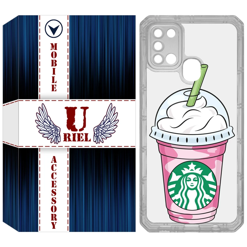 کاور یوریل مدل Clear کد 55 طرح استارباکس مناسب برای گوشی موبایل سامسونگ Galaxy A21S