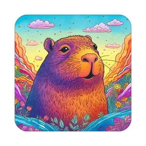 زیر لیوانی کاکتی طرح حیوانات رنگی مدل mp25678