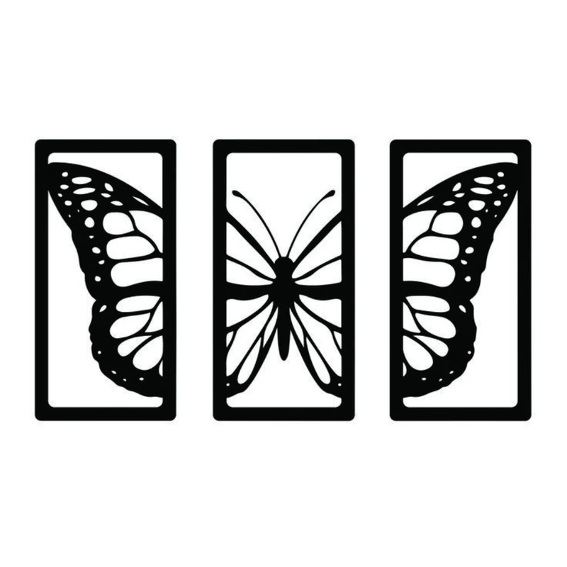استیکر دیواری پدیده پلاس طرح پروانه مجموعه 3 عددی