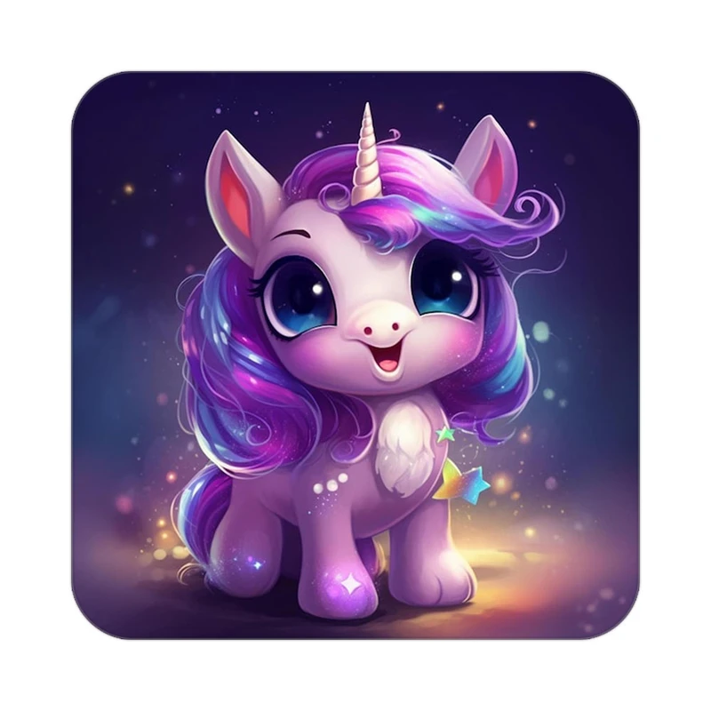 زیر لیوانی کاکتی طرح اسب تک شاخ و یونیکورن مدل mp29288