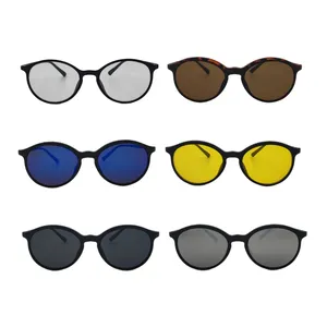 فریم عینک طبی گرد مدل TR2223A به همراه کاور آفتابی مجموعه 6 عددی