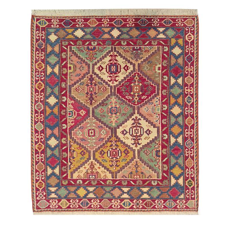 گلیم دستباف یک متری طرح خشتی مدل AA226