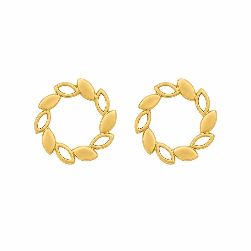 گوشواره میخی طلا 18 عیار زنانه مان گالری مدل جوانه کد EA01-0033200