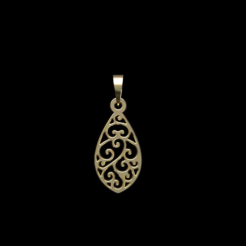 آویز گردنبند طلا 18 عیار زنانه مدوپد مدل اسلیمی کد PA1-12756