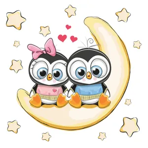 استیکر دیواری کودک تُکتم مدل moon stars کد 05