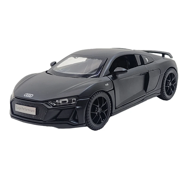ماشین بازی فلزی ناب سل مدل AUDI R8 موزیکال چراغ‌دار با درب، کاپوت و صندوق عقب بازشو، رینگ اسپرت و مناسب کلکسیون