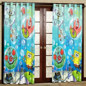 پرده مدل باب اسفنجی  هازان پانچی کد 4369 سایز 140x200 سانتی متر