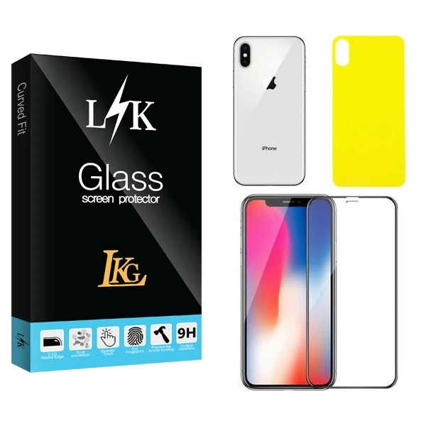 محافظ صفحه نمایش ال کا جی مدل LK  مناسب برای گوشی موبایل اپل iPhone x  به همراه محافظ پشت گوشی