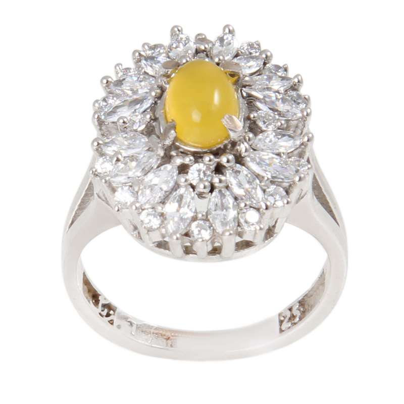 انگشتر نقره زنانه بازرگانی میلادی مدل سنگ عقیق کد AWR_761