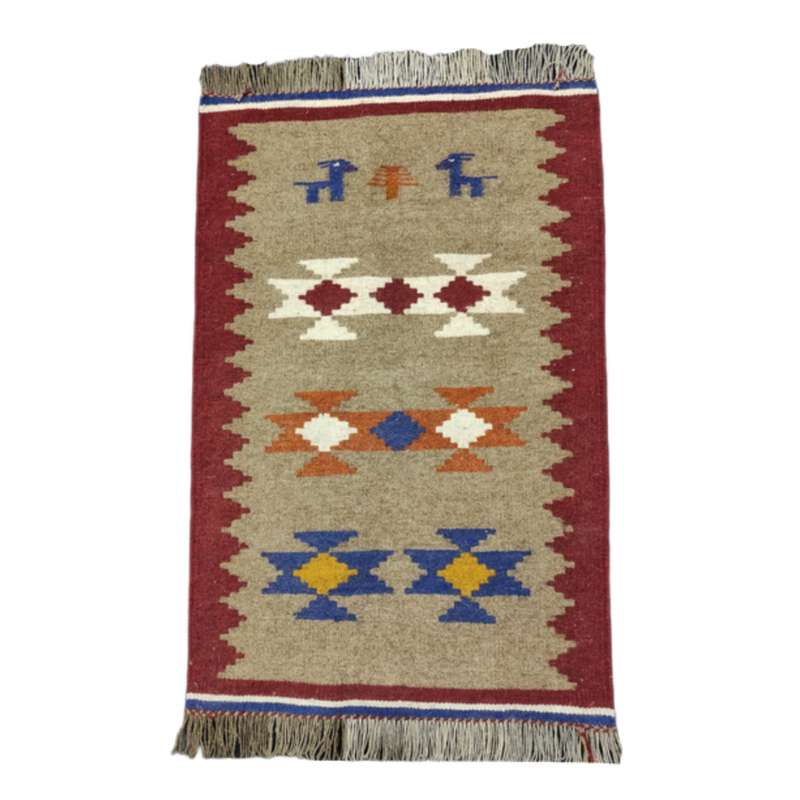 گلیم دستبافت یک متری طرح عروسک