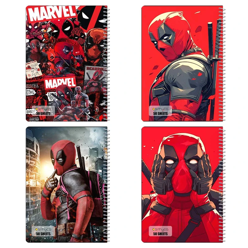دفتر نقاشي 50 برگ کارنيکا طرح ددپول Deadpool کد 66015 مجموعه 4 عددی