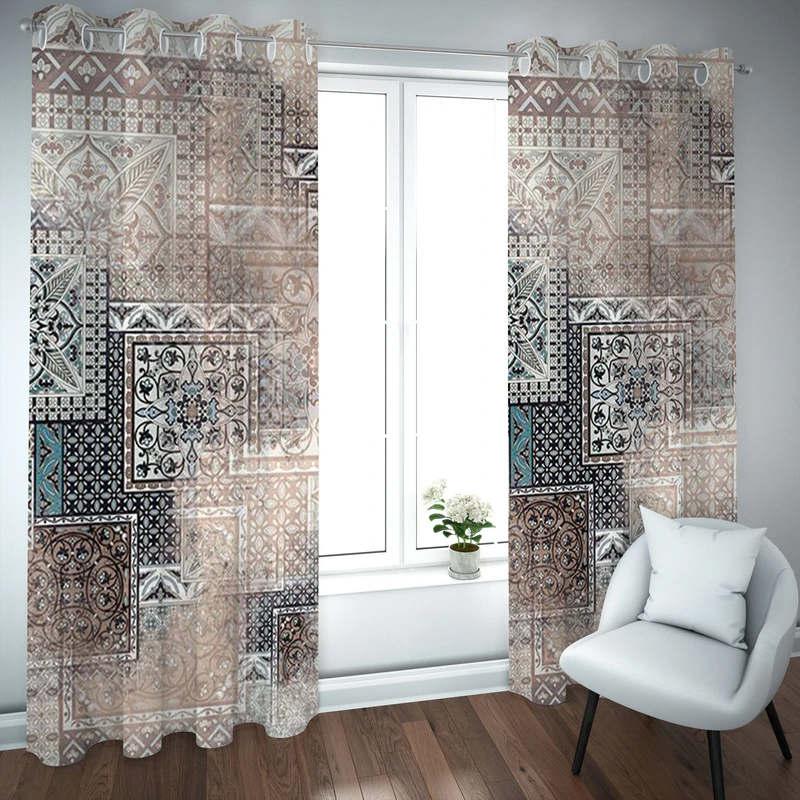 پرده راسای مدل چاپی مخمل سایز 280×140 سانتی متر 