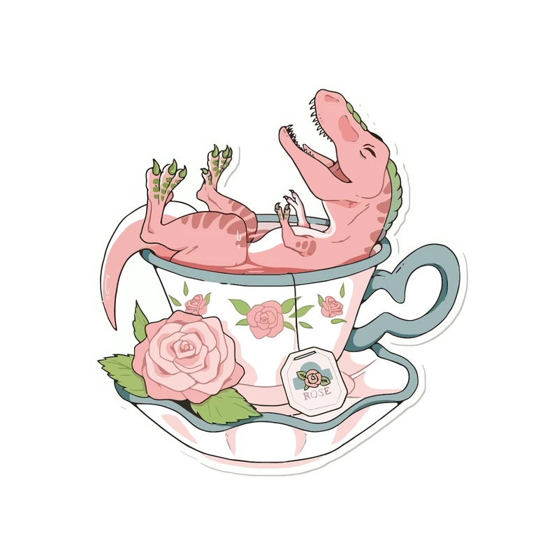 برچسب لپ تاپ طرح چای دایناسور کد 2062