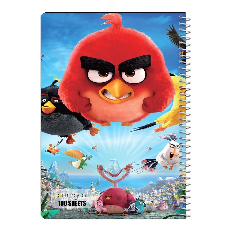 دفتر مشق 100 برگ سیمی کارنیکا طرح پرندگان خشمگین The Angry Birds کد 45782
