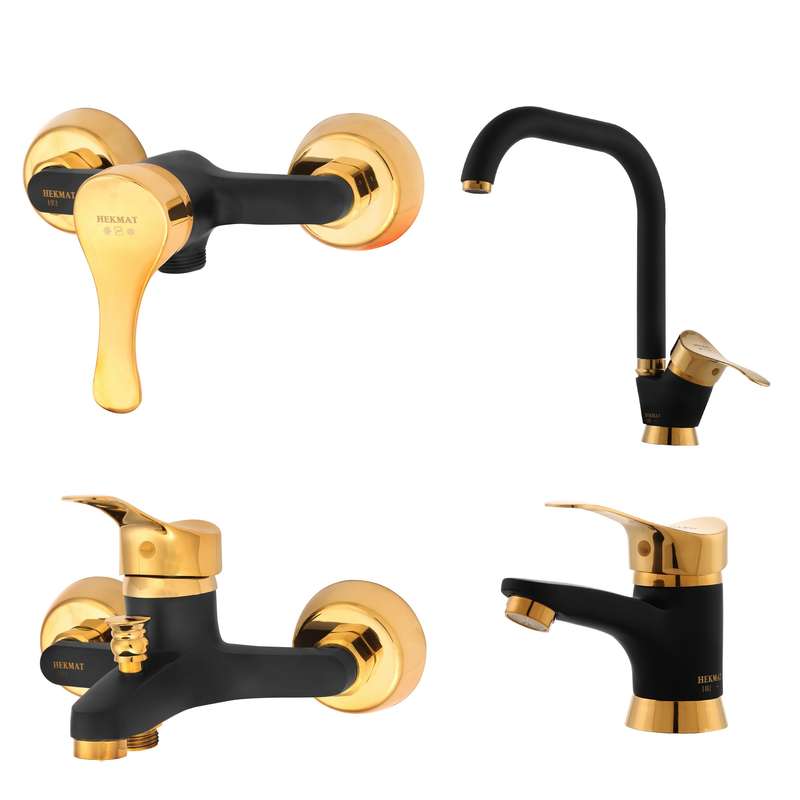 ست شیرآلات حکمت نشان مدل دیبا MT2  مجموعه 4 عددی