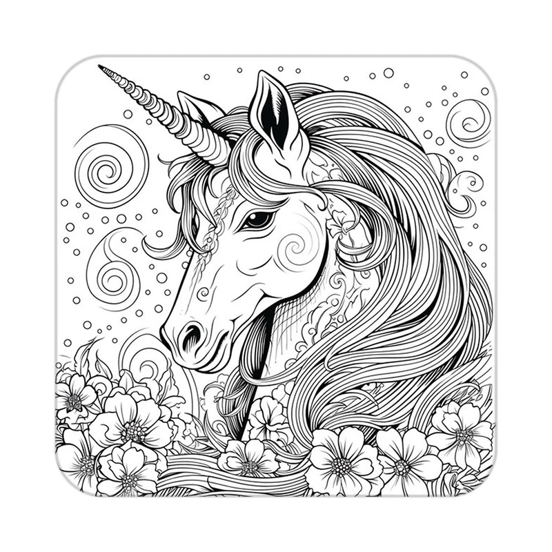 زیر لیوانی کاکتی طرح اسب تک شاخ و یونیکورن مدل mp30389