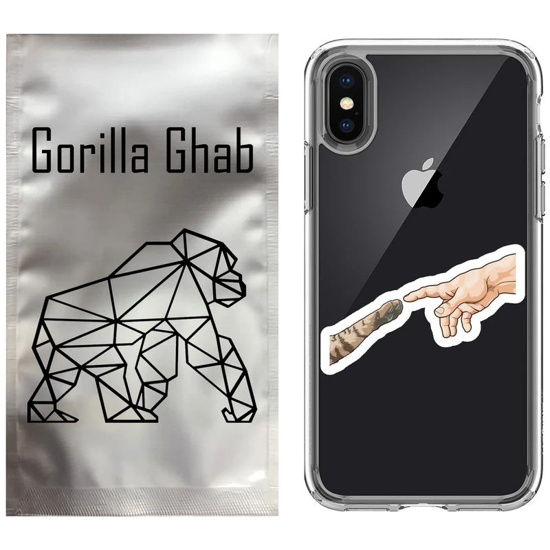 کاور گوریلا قاب مدل CLG کد 94 طرح دست گربه مناسب برای گوشی موبایل اپل iPhone X / XS
