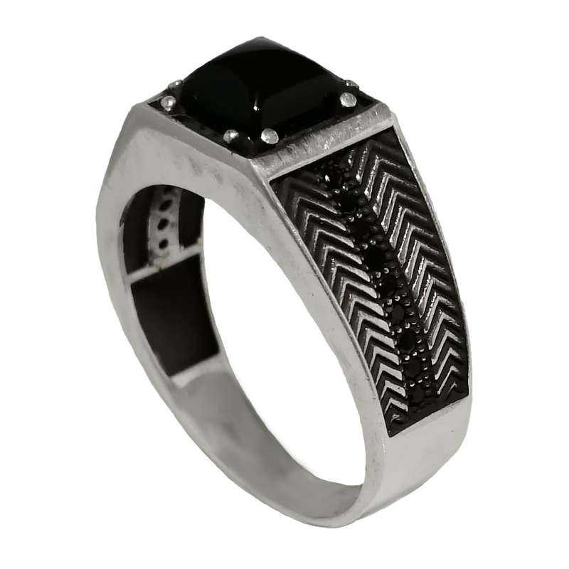 انگشتر نقره مردانه مدل عقیق اسپرت MS9031