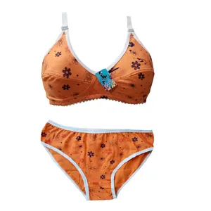ست شورت و سوتین زنانه مدل گلدار رنگ نارنجی