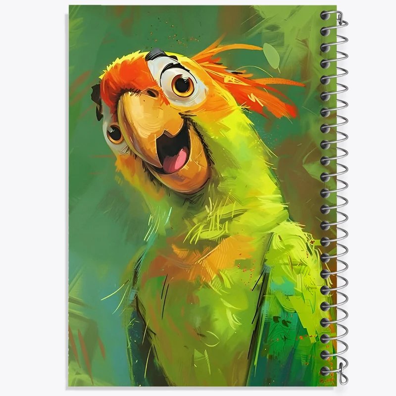 دفتر ژورنال نویسی 50 برگ خندالو مدل نقطه ای طرح طوطی بامزه کد N4831