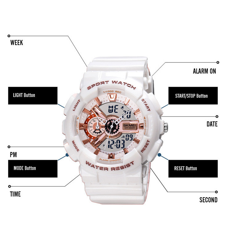 ساعت مچی دیجیتال زنانه اسکمی مدل 1688WT ساعت مچی دیجیتال زنانه اسکمی مدل 1688WT