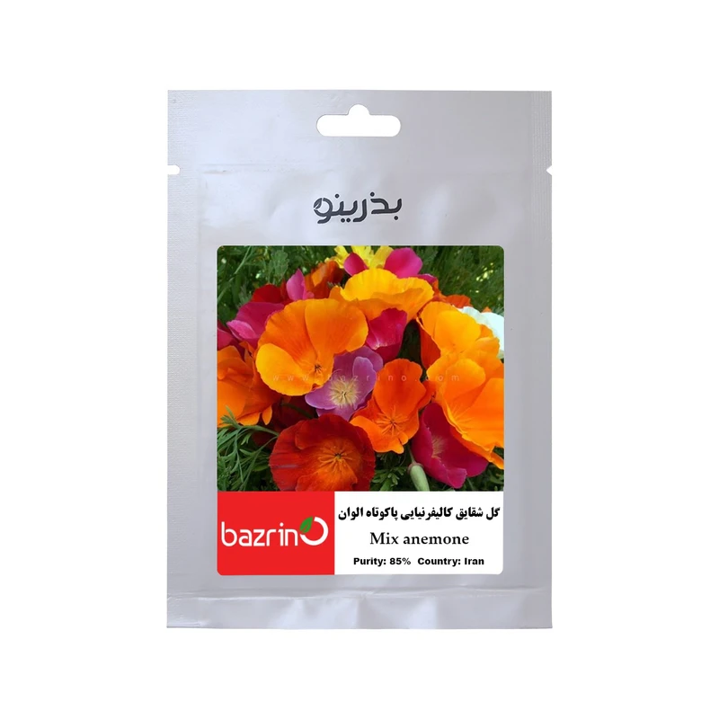 بذر گل شقایق کالیفرنیایی پاکوتاه الوان بذرینو کد B-049